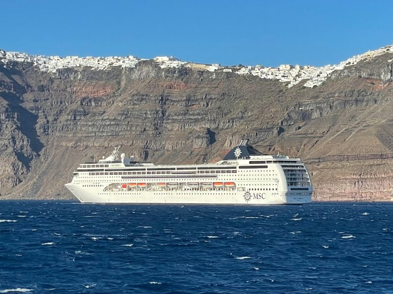 MSC Divina in Santorini