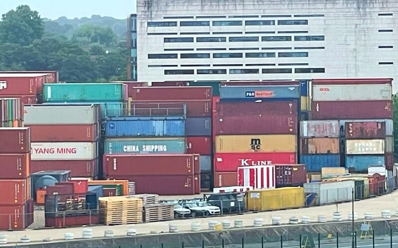 MSC shipping container in Southampton