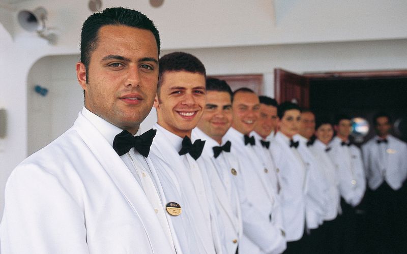Handsome cruise crew members