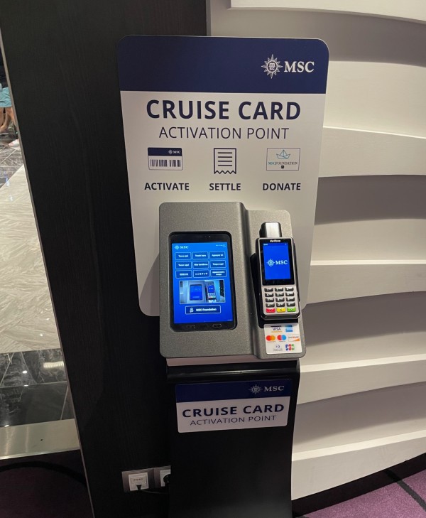MSC Cruise card activation point