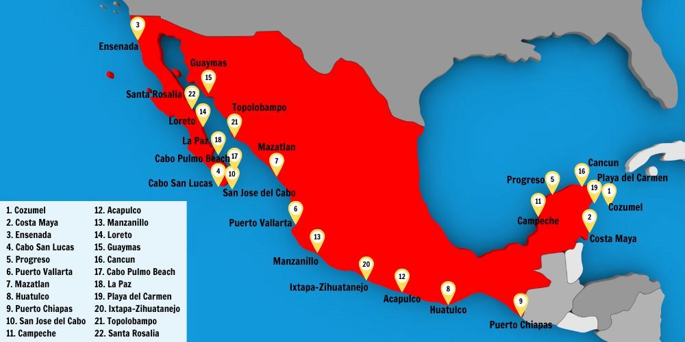 Mexico Ports Map