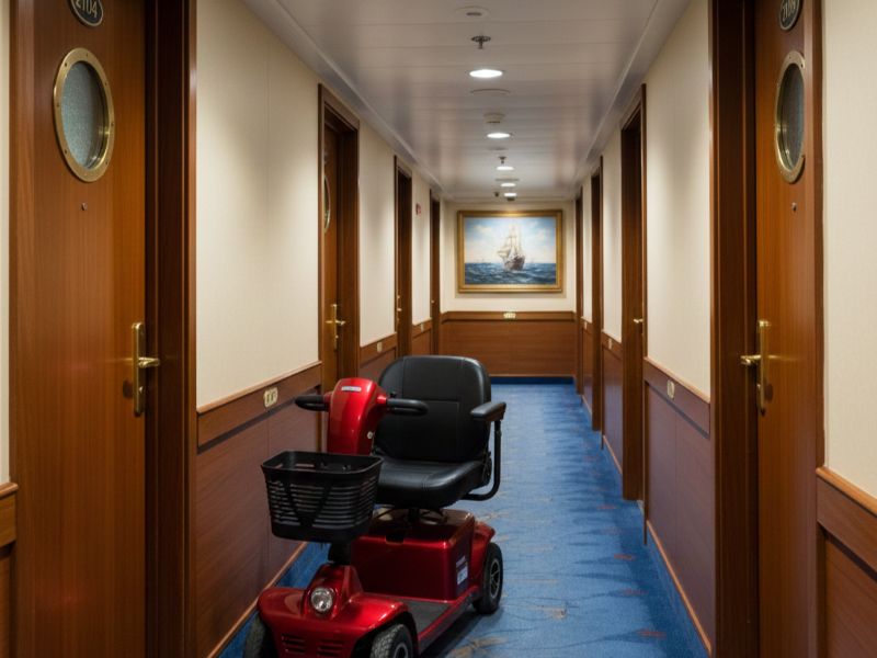 Mobility scooter in cruise corridor