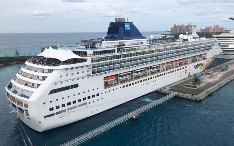 One of the gorgeous NCL cruise ship docked