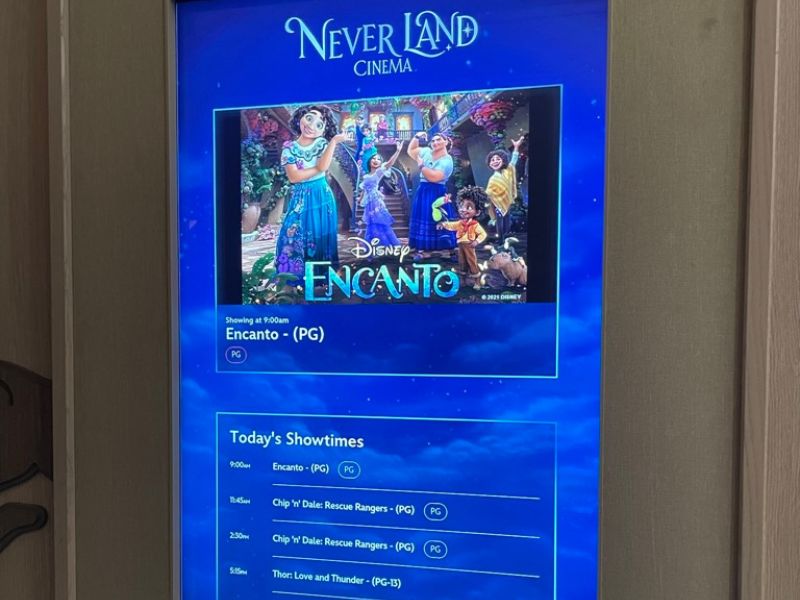 Neverland Cinema on a Disney cruise