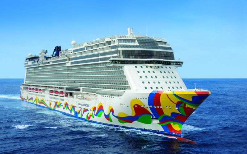 Norwegian Encore sailing at sea