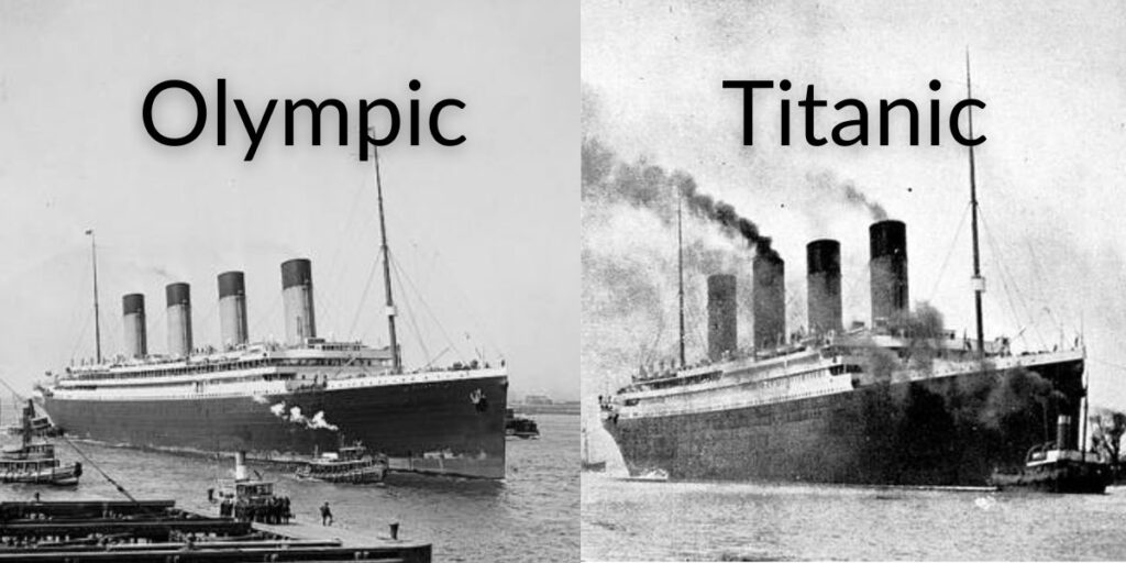 Titanic and Olympic Side Sy Side