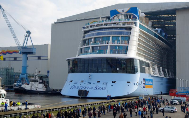A photo taken during the Ovation of the Seas construction