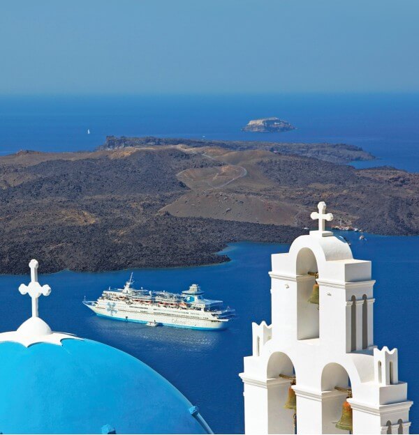 Celestyal Cruises ship in Patmos