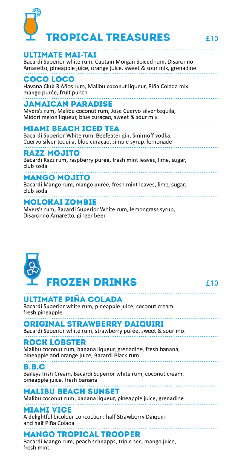 MSC Cruises Drinks Menus with Prices (2021)