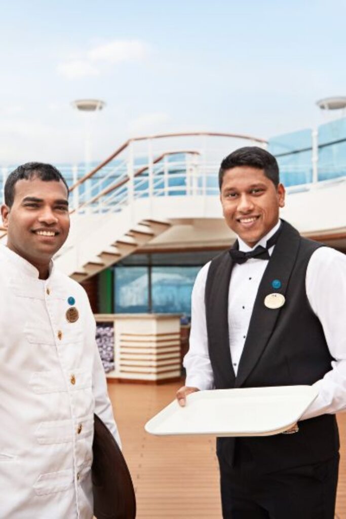 Crew on cruise ship