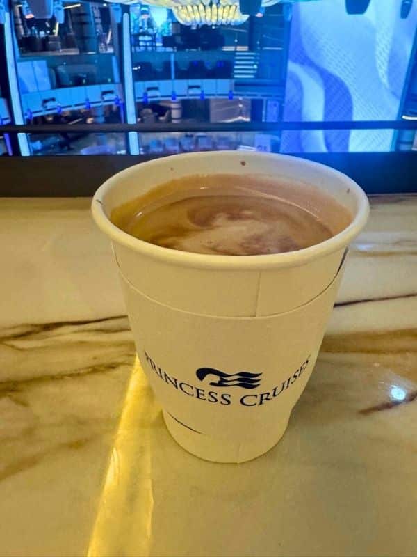 Princess Cruises coffee in the International Cafe overlooking the piazza