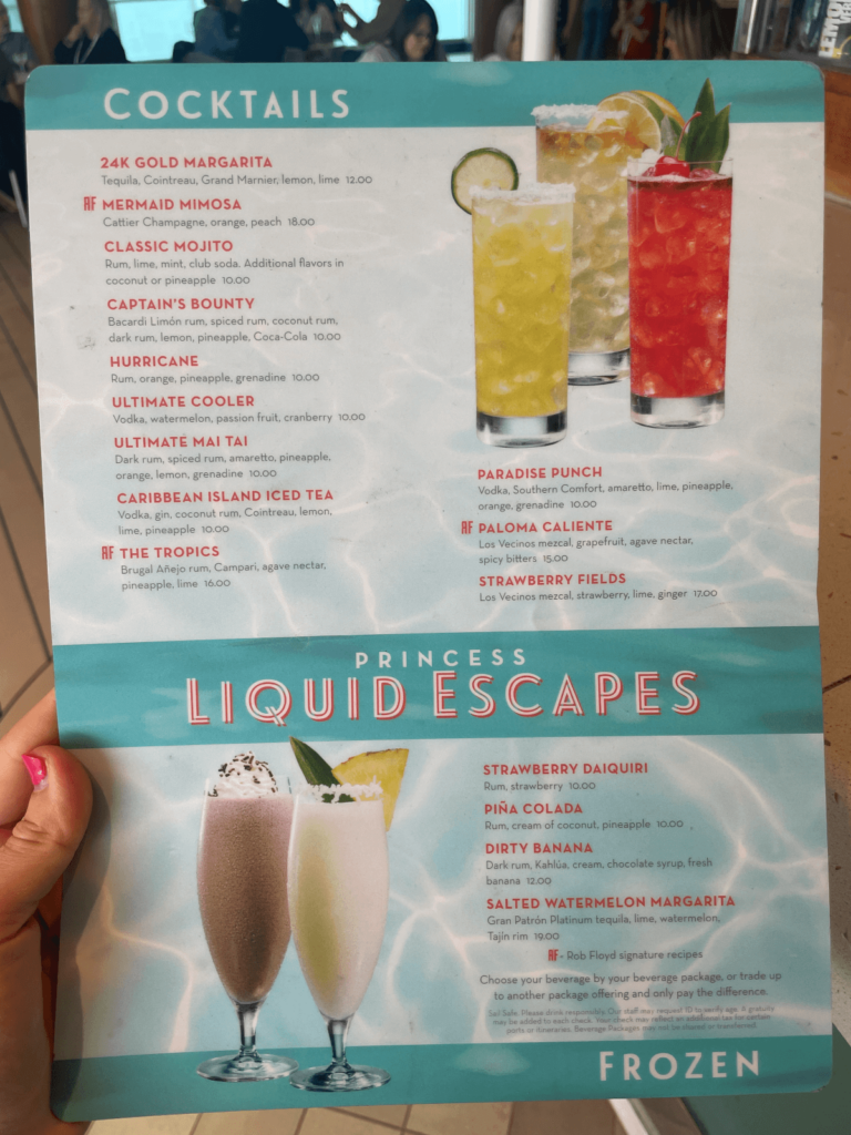 princess cruises drink packages