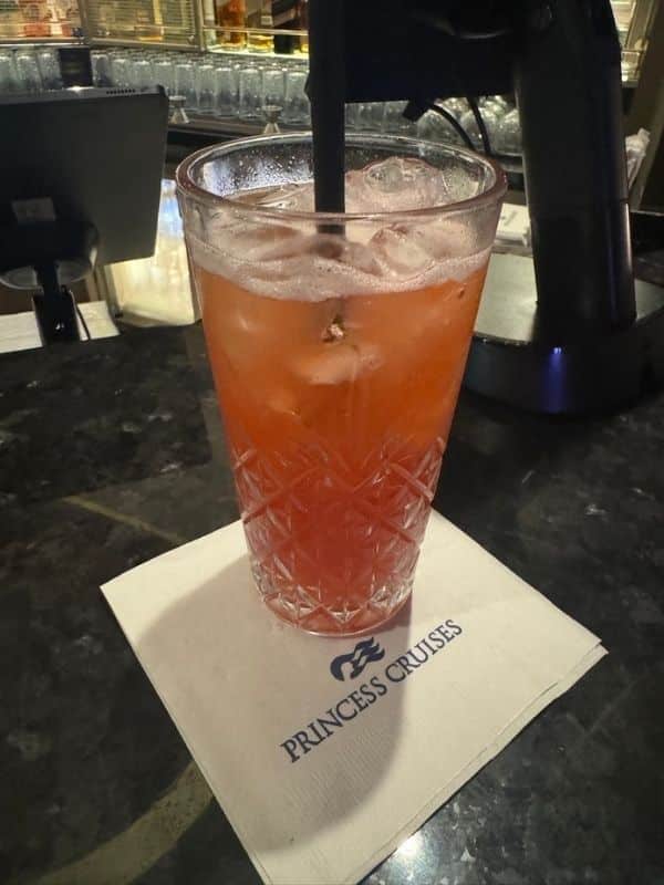 A cocktail on a Princess cruise