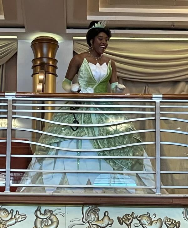 Princess Tiana on a Disney cruise