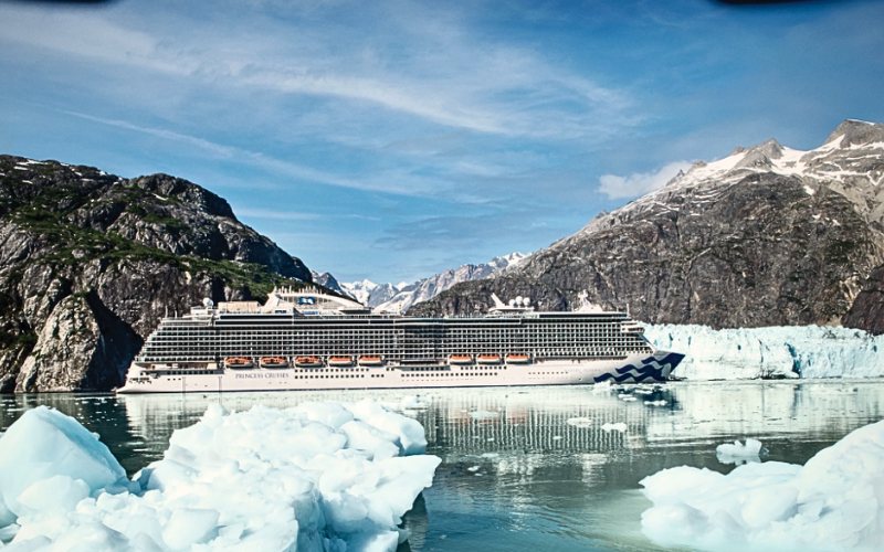 Princess cruise ship in glacier Alaska