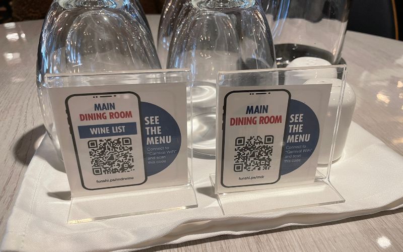 QR codes used to view menus 