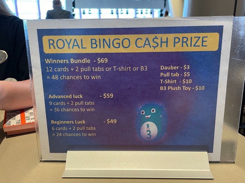 Royal Caribbean bingo prices