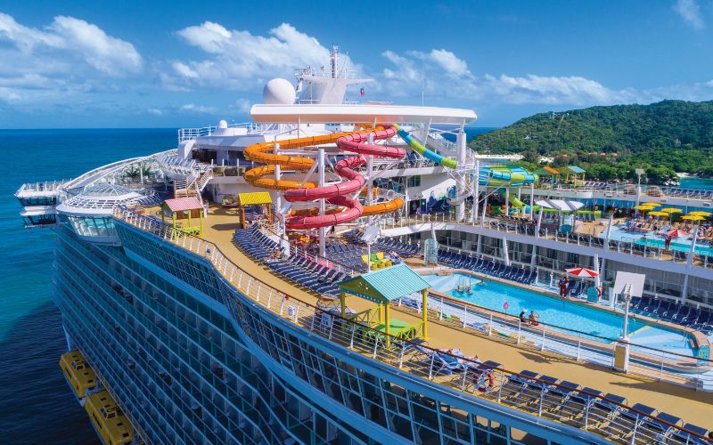 Top deck of Royal Caribbean cruise ship