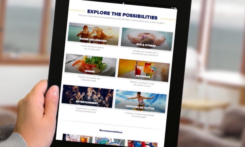 Royal Caribbean's cruise planner app
