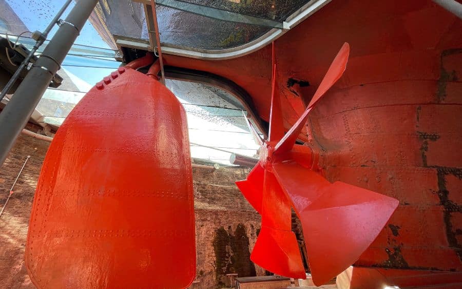 SS Great Britain hull painted red