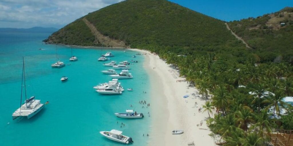 The beautiful beach of the Caribbean