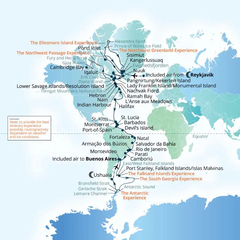 Seabourn Grand Expedition Itinerary