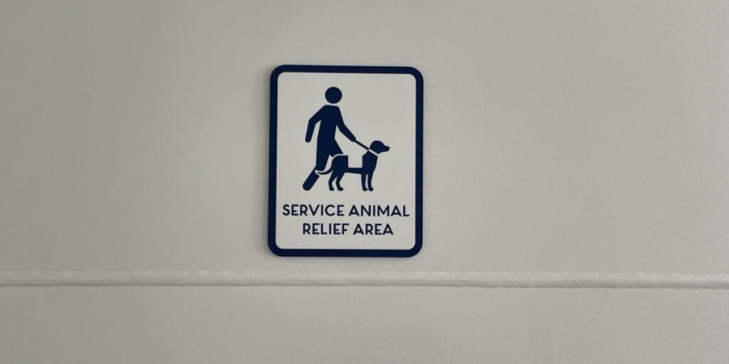 Service animal relief area signage