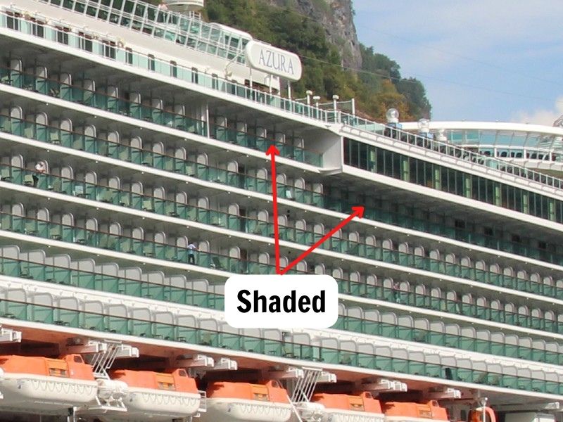 Shaded balconies on Azura