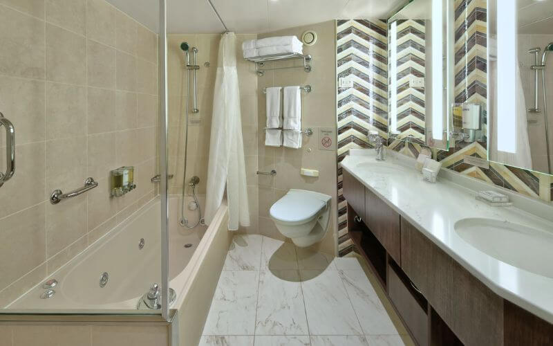 Signature Suite bathroom on Holland America Line cruise ship