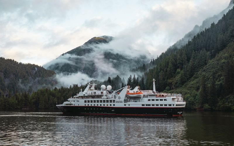 Silver Explorer cruising the misty Fjords