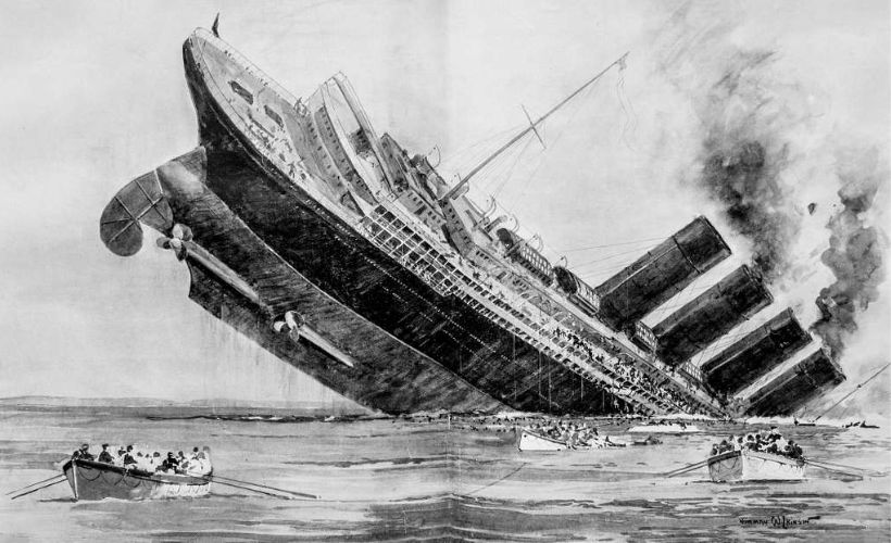 Sinking of the Lusitania from The Illustrated London News, May 15, 1915