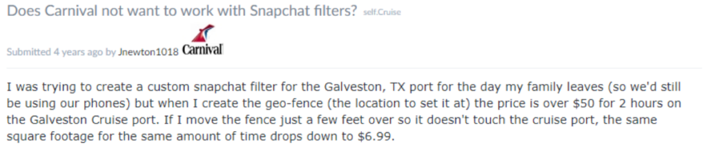 “the price is over $50 for 2 hours on the Galveston Cruise port”