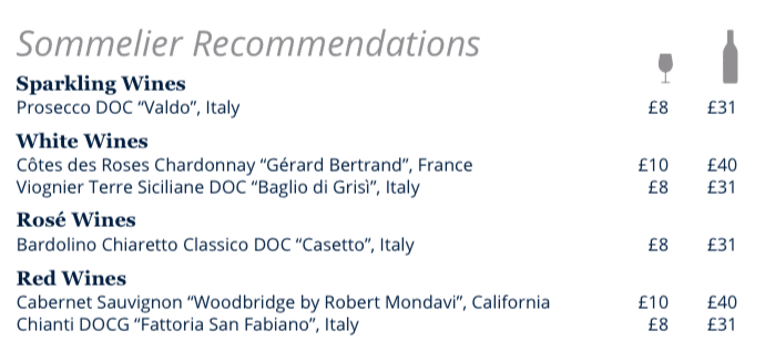 MSC Cruises wine recommendations