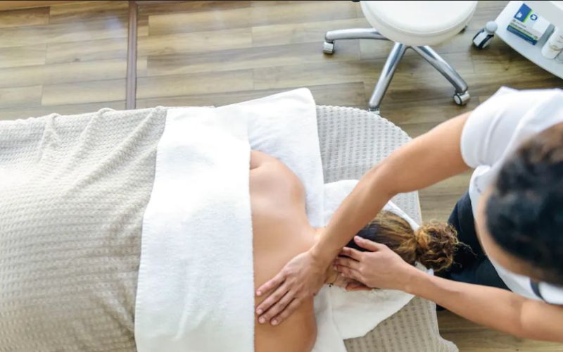 A lady having a massage