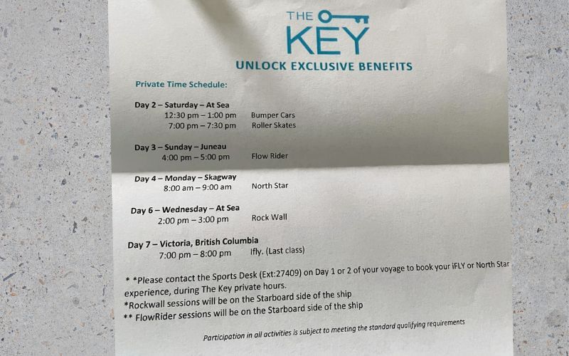 The Key private time schedule