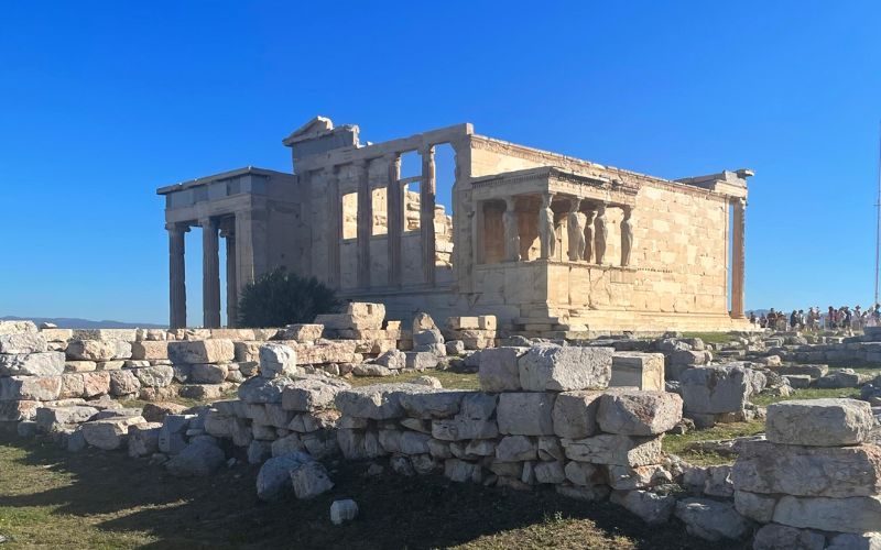 The Parthenon on top of the Acropolis hill