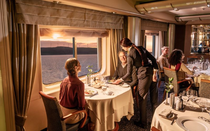 Guests having dinner at The Restaurant on Silver Cloud