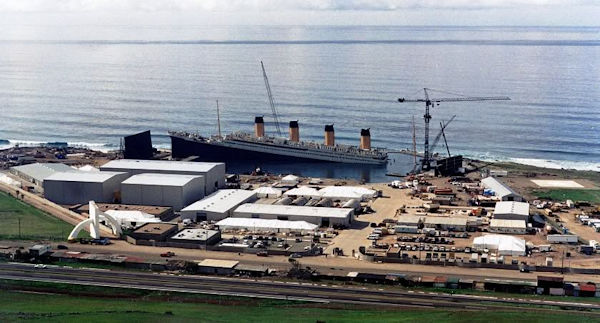 Titanic replica in the pool at Baja Studios