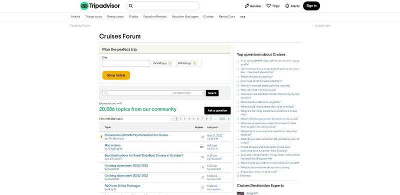 Tripadvisor Cruises Forum