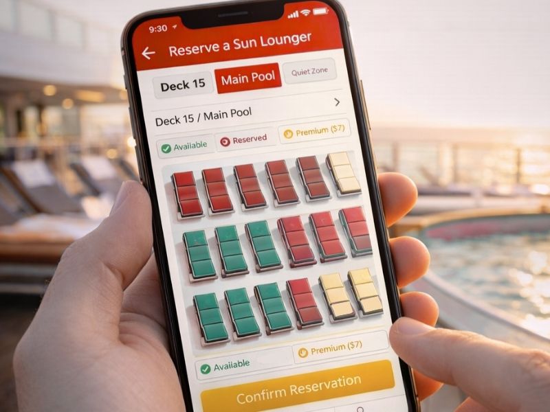 Premium sun lounger reservation system