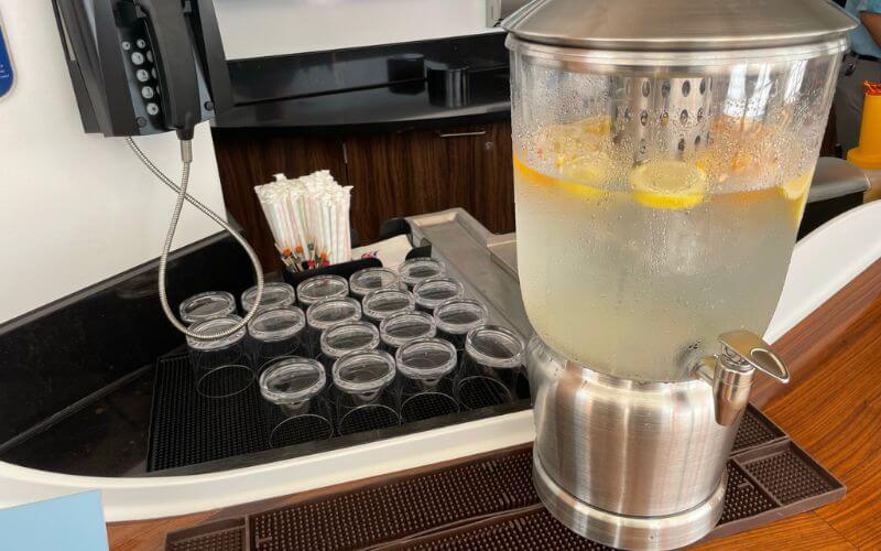 iced water with lemon on a Disney cruise ship