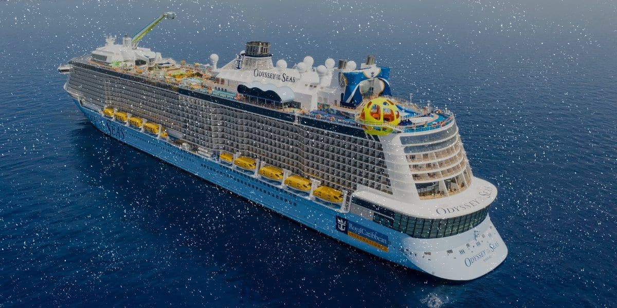 Odyssey of the Seas mocked up with snow