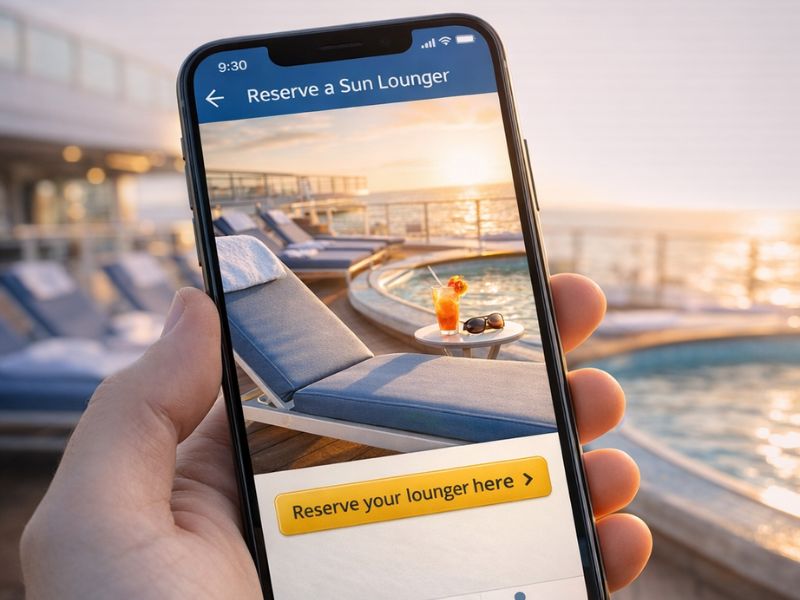Cruise sun lounger reservation system
