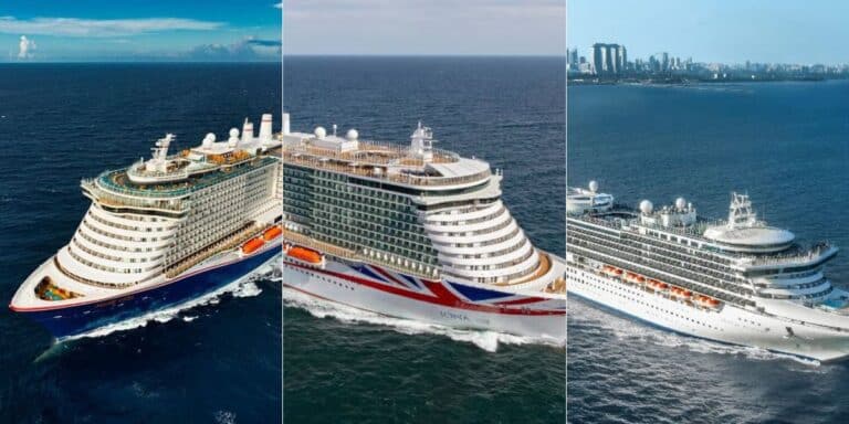 Three ships undergoing drydock