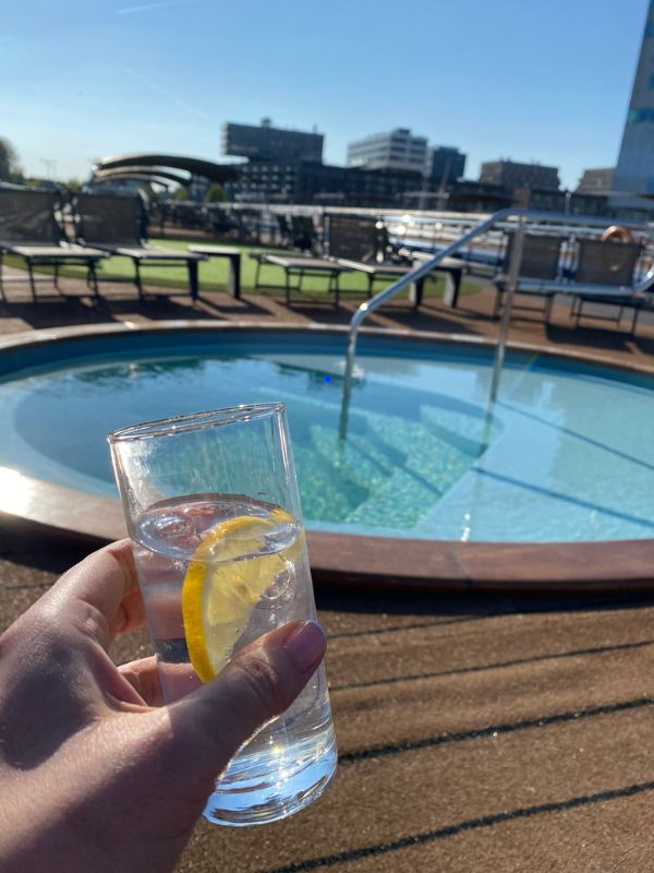 Riviera cruise - a glass of water by the pool