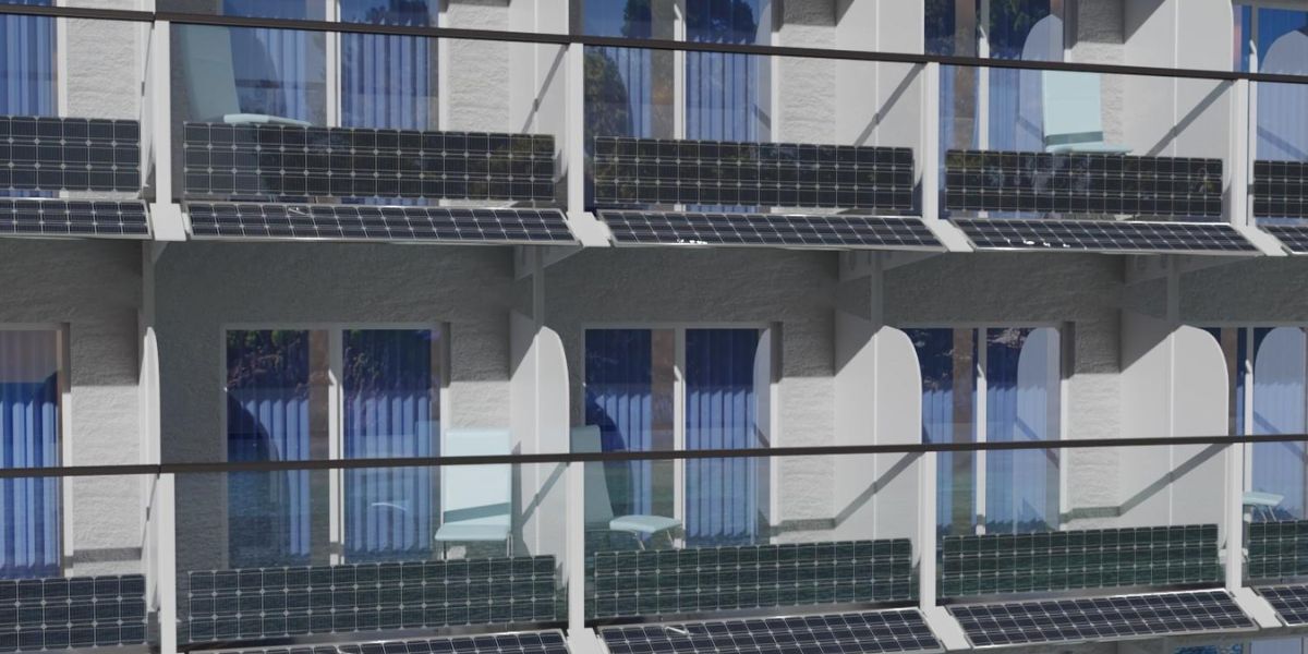 Solar panels on cruise balconies - simulated study