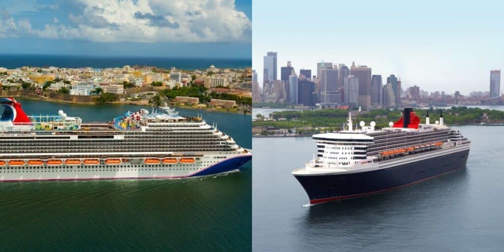 Carnival Horizon and Queen Mary 2