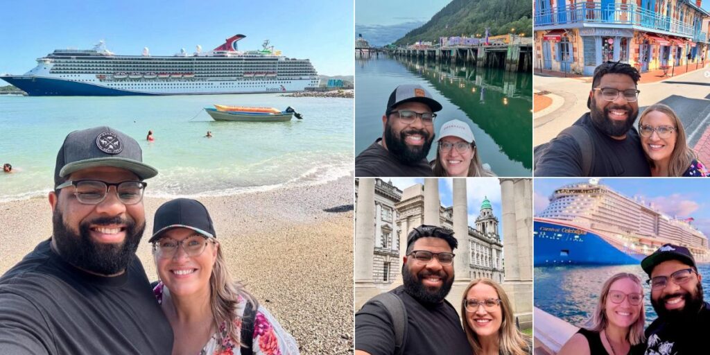 Monica and Jorell, couple who are living on a cruise ship