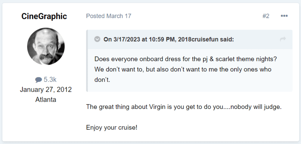 “The great thing about Virgin is you get to do you....nobody will judge.”