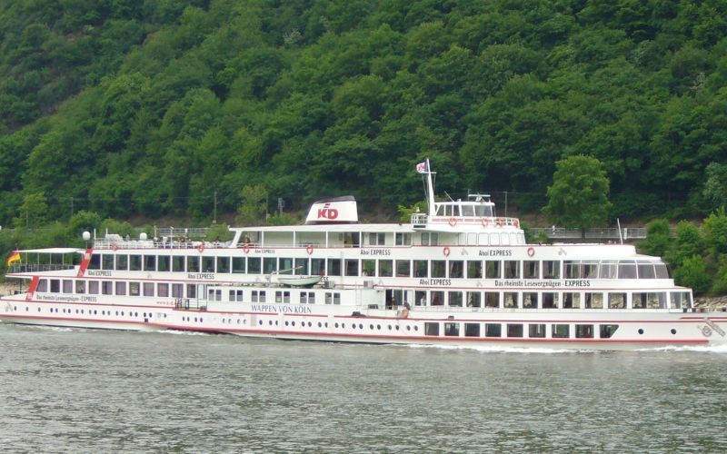 KD cruise ship sailing in the river